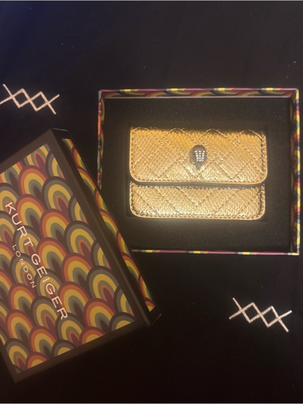 Kurt Geiger micro gold purse